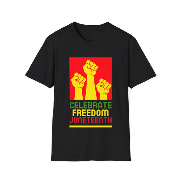 Juneteenth T-shirt for Men Freedom Day Mens Black Pride Tee