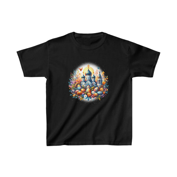 Christ is Risen Greek Russian Eastern Orthodox Pascha Cross Boys Tshirts