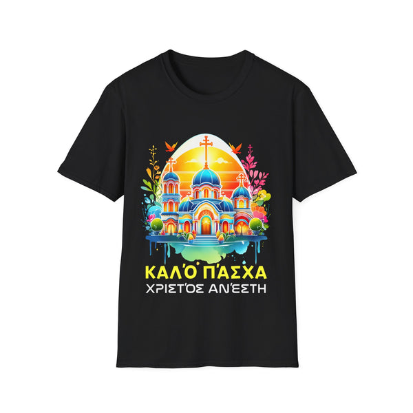 Greek Easter Orthodox Christians Christos Anesti Cross Mens T Shirt