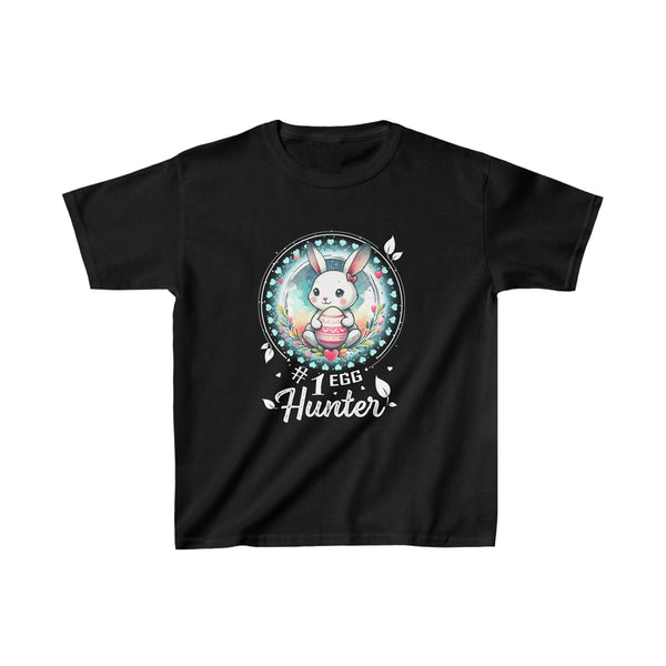 #1 Easter Egg Hunter Rabbit Bunny Shirts for Kids Easter T Shirts for Boys