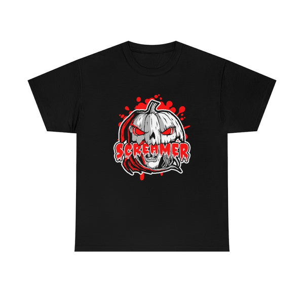 Screamer Pumpkin Shirts for Men Plus Size 1XL 2XL 3XL 4XL 5XL Evil Pumpkin Plus Size Halloween Shirts for Men