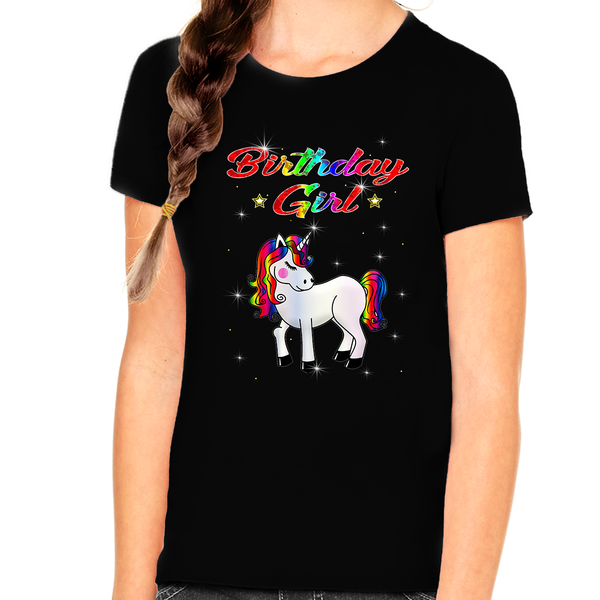 Unicorn Birthday Shirt Unicorn Shirts for Girls Unicorn Birthday Outfit Unicorn Gifts for Girls Birthday Girl - Fire Fit Designs