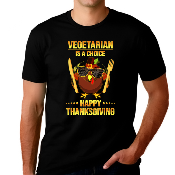 Big and Tall Thanksgiving Shirts for Men Plus Size XL 2XL 3XL 4XL 5XL Vegetarian Shirt Funny Turkey Shirt