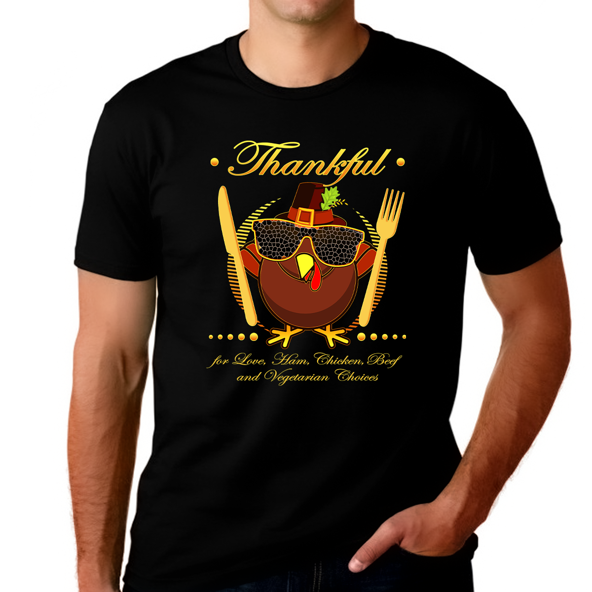 Fire Fit Designs Big and Tall Funny Thanksgiving Shirts for Men Plus Size XL 2XL 3XL 4XL 5XL Plus Size Thankful Shirt for Men XL Black