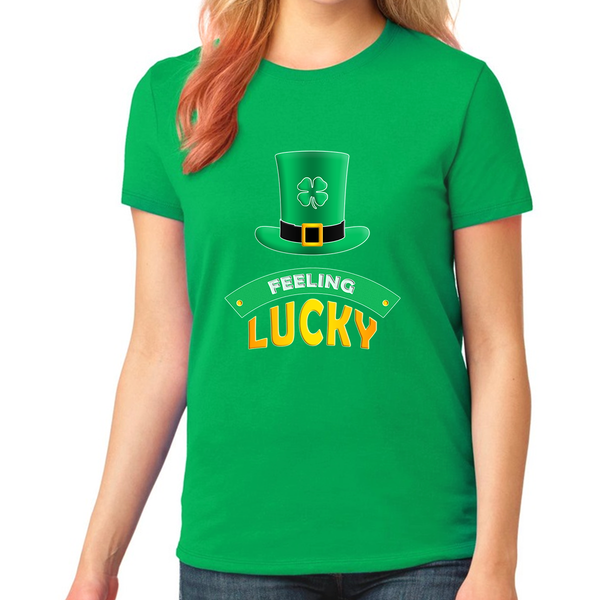 GIRLS St Patricks Day Shirt - St Pattys Day Shirts Kids Feeling Lucky Clover Shamrock Irish Shirt