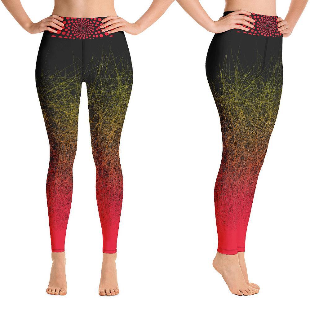 Red Core High Waisted Leggings for Women Butt Lift Yoga Pants for