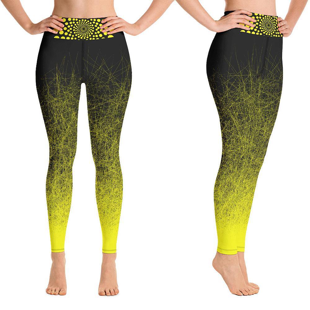 Green on Black Workout Leggings for Women Butt Lift Yoga Pants for Women  High Waisted Leggings for Women – Fire Fit Designs
