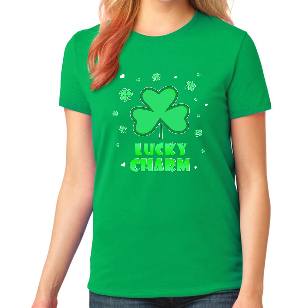 St Patricks Day Shirt Girls Lucky Charm Clover St Pattys Day