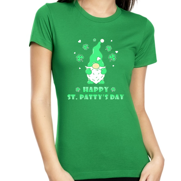 St Patricks Day Shirt Women Cute Clover St Pattys Day Shirts For Women Irish Gifts For Women Gnome Shirt