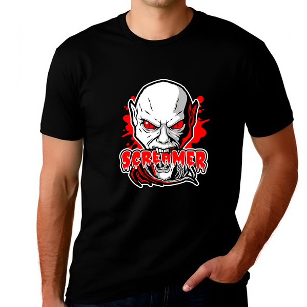 Screamer Halloween Shirts for Men Plus Size 1XL 2XL 3XL 4XL 5XL Vampire Shirts Big Men Halloween Costumes