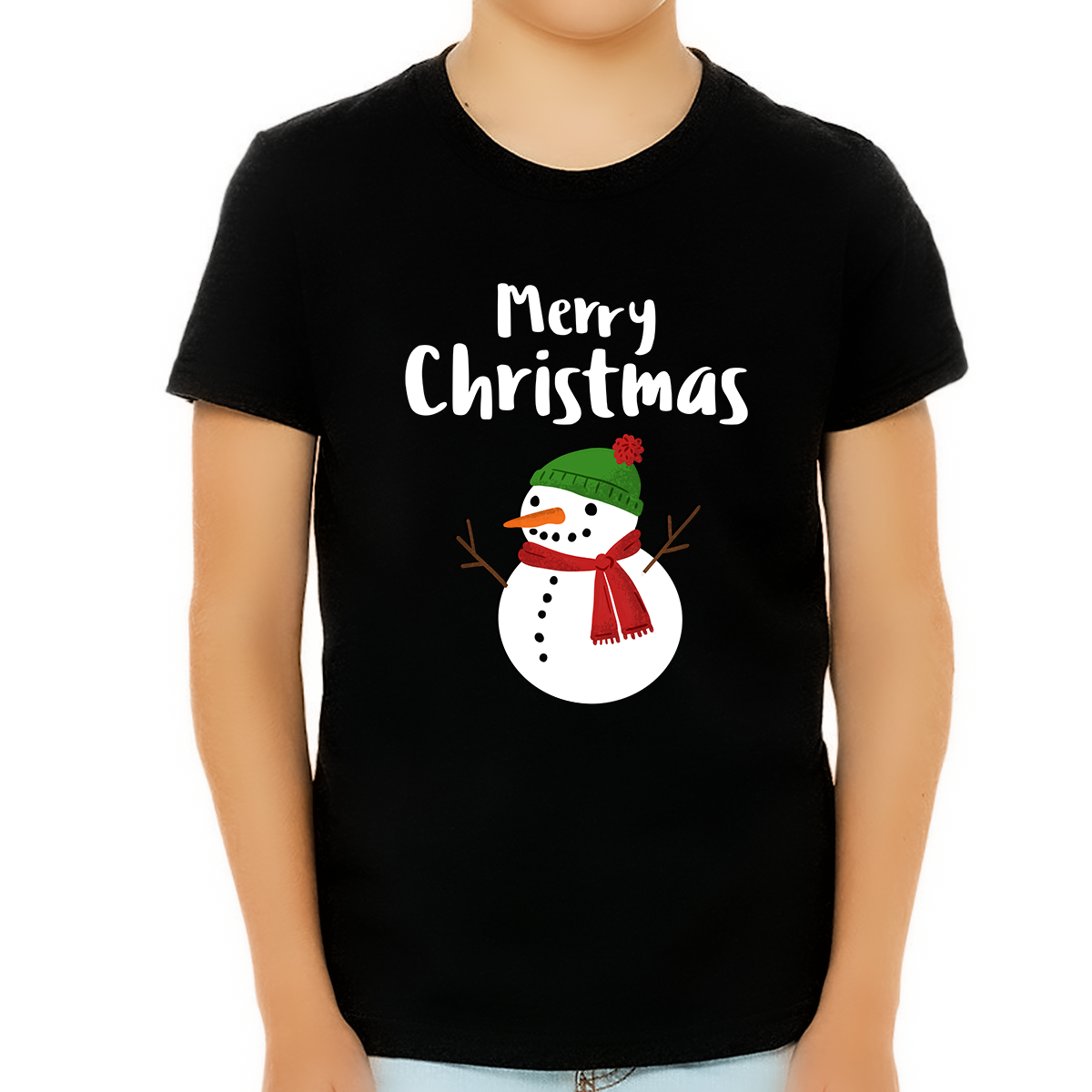 Fire Fit Designs Snowman Kids Christmas Shirt Christmas T Shirt Funny Christmas Shirts for Boys Funny Christmas Shirt L Black
