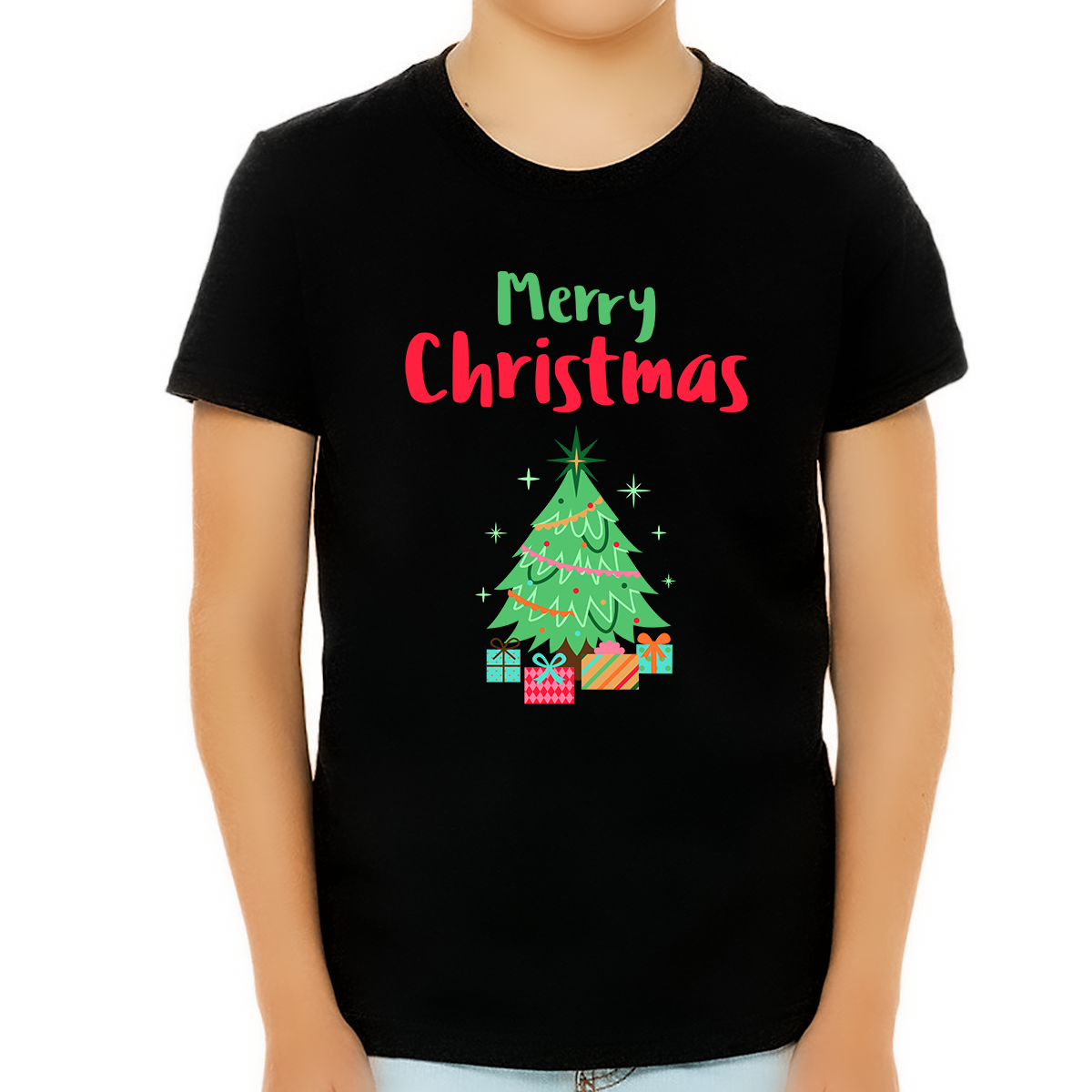 Fire Fit Designs Cute Boys Christmas Shirt Christmas T Shirt Kids Christmas Shirts for Boys Funny Christmas T Shirt XL Black