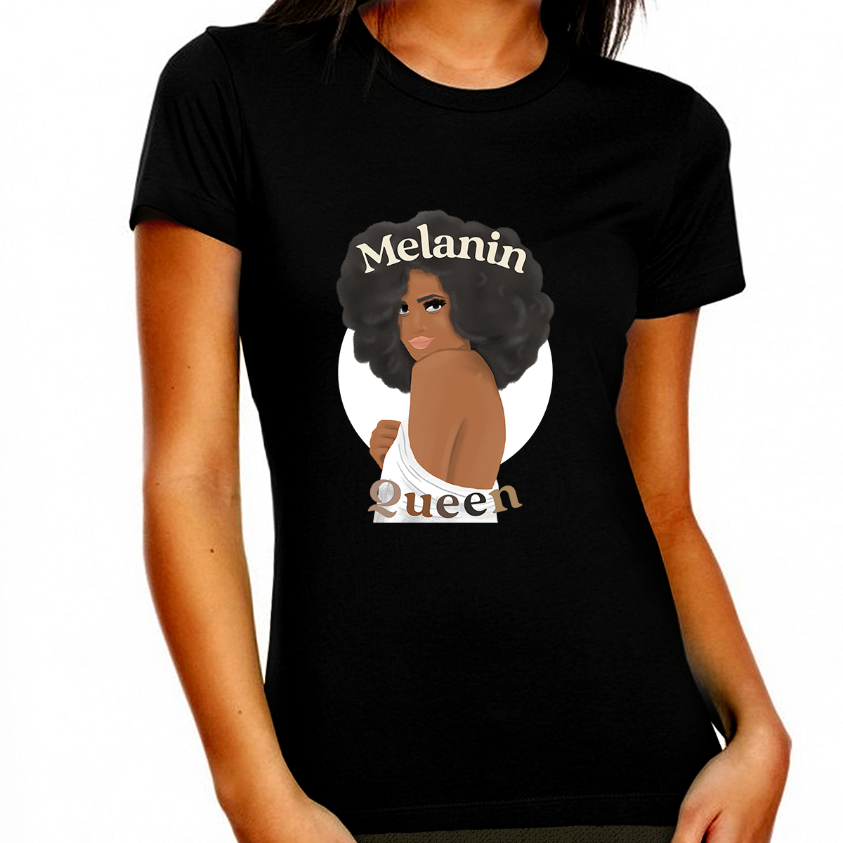 Black Shirt African Woman, Tee Shirt Woman Black Queen