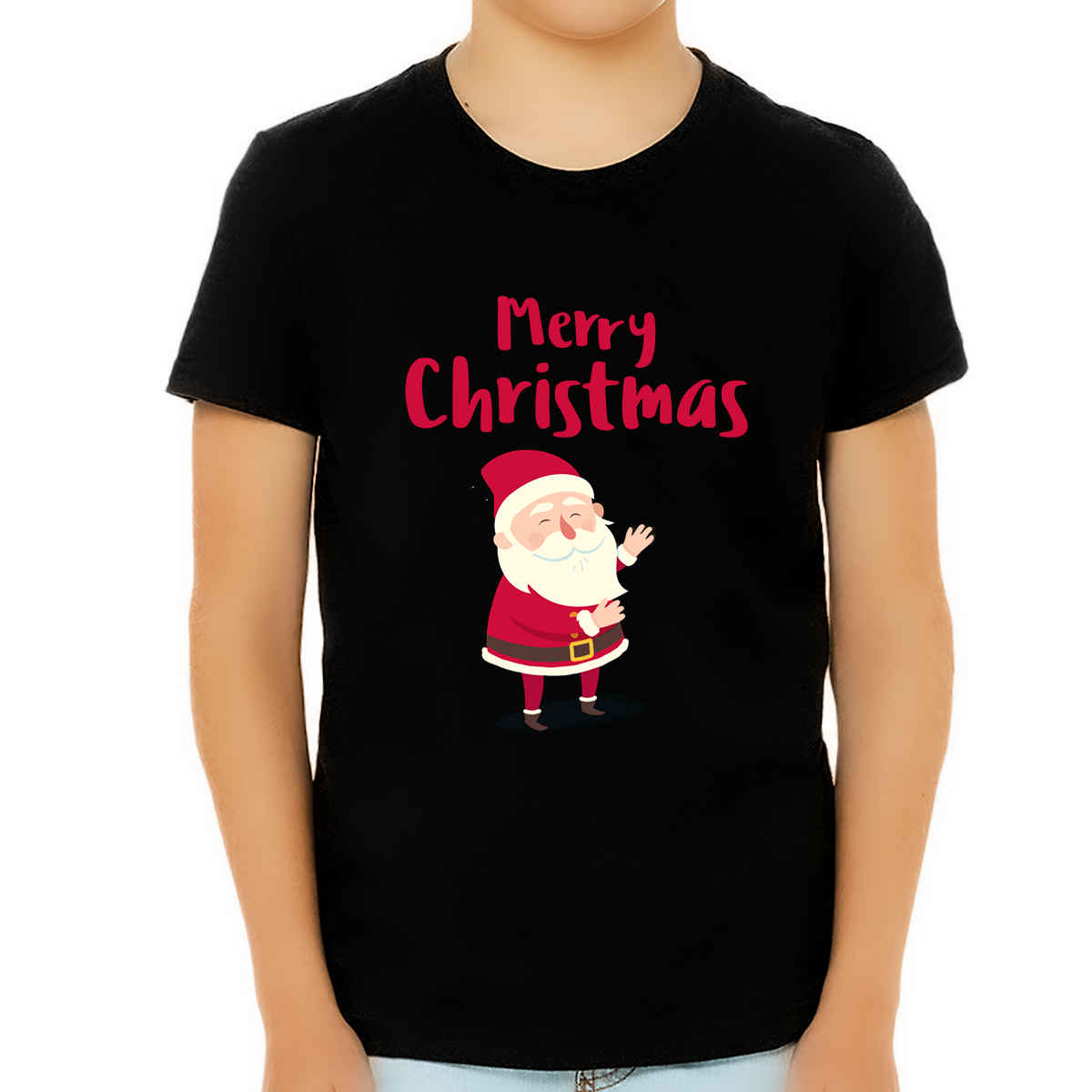 Cute Santa Christmas T Shirts for Boys Christmas Outfits for Boys Kids Christmas Shirt Kids Christmas Gift Fire Fit Designs