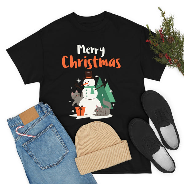 Funny Snowman Friends Mens Christmas T Shirts for Men Plus Size Christmas Shirts Mens Funny Christmas Shirt