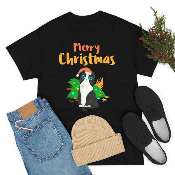 Funny Cat Christmas Cat Shirt Christmas PJs Funny Christmas Pajamas for Men Plus Size Christmas Shirts