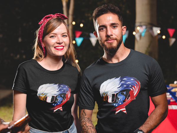 American Eagle Shirts for Men American Flag Patriotic Shirts 4th of July Shirts for Men USA Shirt - Fire Fit Designs
