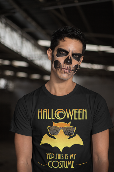 Halloween Shirts for Men Halloween Clothes for Men Orange Bat Mens Halloween Shirts Halloween TShirt