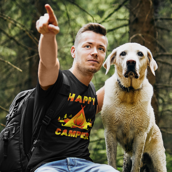 Camping Shirt for Men - Camping Clothes for Men - Happy Camper Camping Shirts for Men Funny - Fire Fit Designs