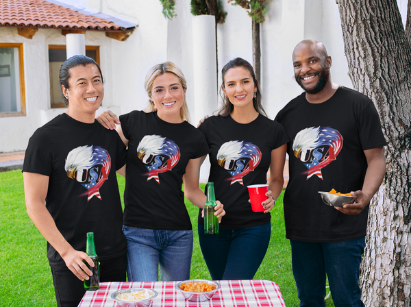 American Eagle Shirts for Men American Flag Patriotic Shirts 4th of July Shirts for Men USA Shirt - Fire Fit Designs