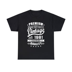 Vintage 1981 T Shirts for Men Retro Funny 1981 Birthday Mens Tshirts for Men Big and Tall