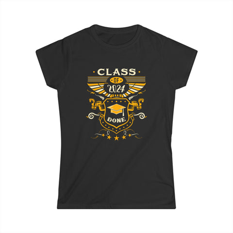 Class of 2024 Senior 2024 Graduation Vintage School Womens Shirts