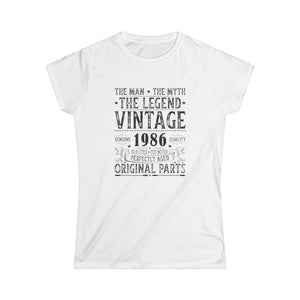 Vintage 1986 T Shirts for Women Retro Funny 1986 Birthday Women Tops