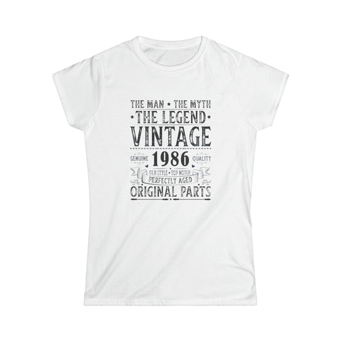 Vintage 1986 T Shirts for Women Retro Funny 1986 Birthday Women Tops