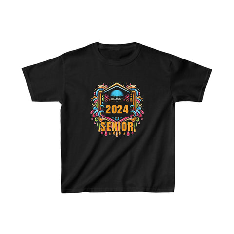 Class of 2024 Senior 2024 Graduation Vintage School Girls Tops