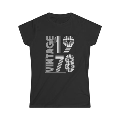 Vintage 1978 T Shirts for Women Retro Funny 1978 Birthday Womens Shirts