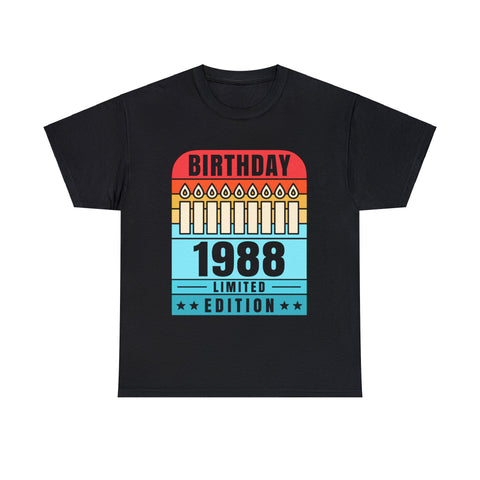 Vintage 1988 TShirt Men Limited Edition BDay 1988 Birthday Mens T Shirts Plus Size Big and Tall