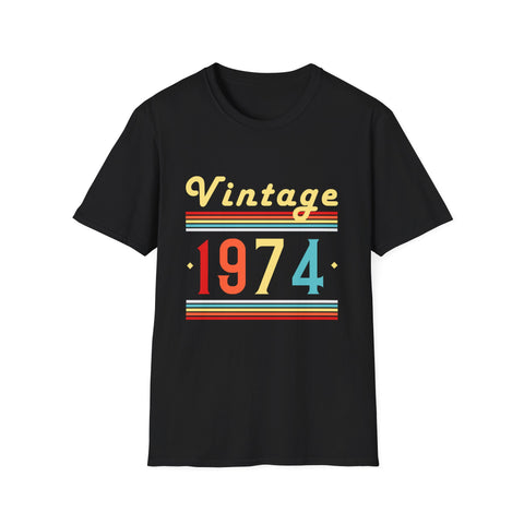 Vintage 1974 TShirt Men Limited Edition BDay 1974 Birthday Mens Tshirts