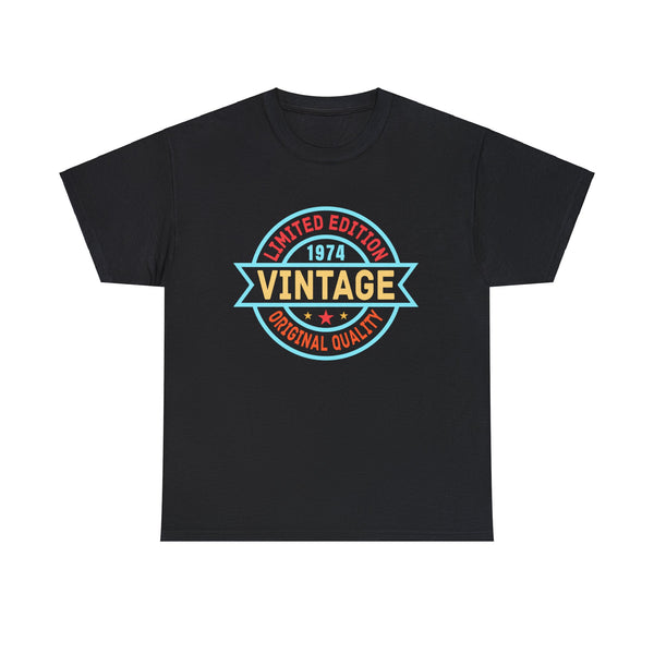 Vintage 1974 T Shirts for Men Retro Funny 1974 Birthday Mens Shirt Plus Size Big and Tall