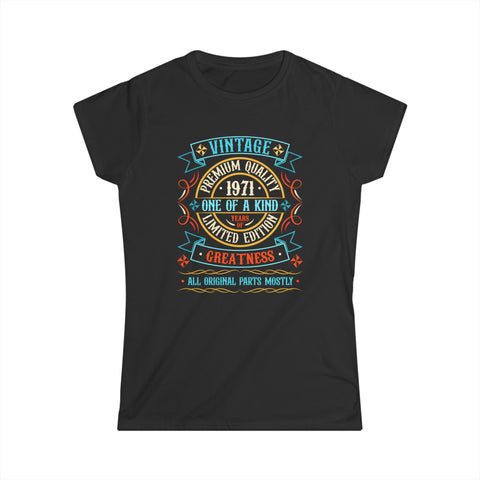 Vintage 1971 T Shirts for Women Retro Funny 1971 Birthday Women Tops