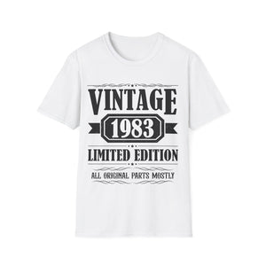 Vintage 1983 T Shirts for Men Retro Funny 1983 Birthday Mens Shirt