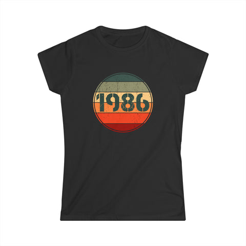 Vintage 1986 Birthday Shirts for Women Funny 1986 Birthday Womens Shirts