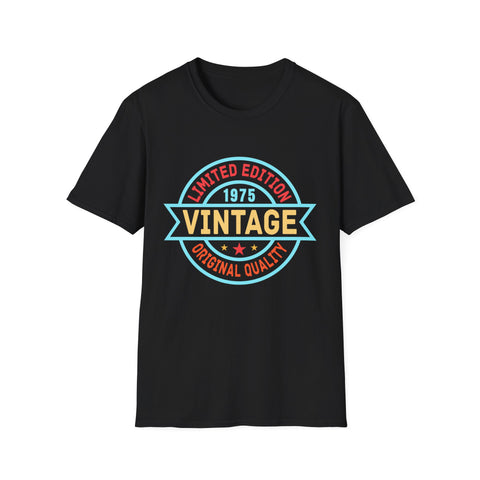 Vintage 1975 T Shirts for Men Retro Funny 1975 Birthday Mens Tshirts