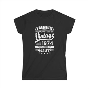 Vintage 1974 T Shirts for Women Retro Funny 1974 Birthday Shirts for Women