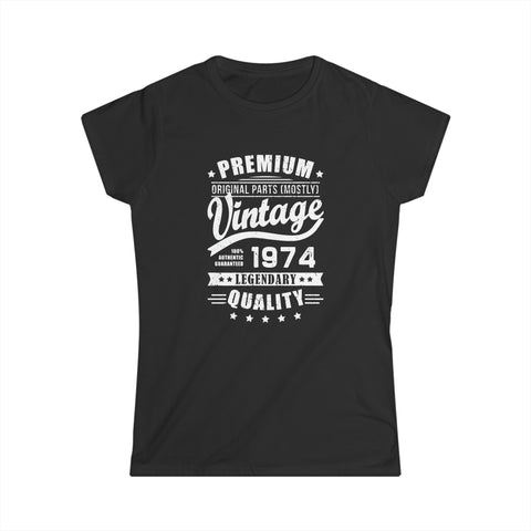 Vintage 1974 T Shirts for Women Retro Funny 1974 Birthday Shirts for Women