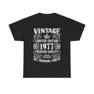 Vintage 1977 TShirt Men Limited Edition BDay 1977 Birthday Big and Tall Tshirts Shirts for Men