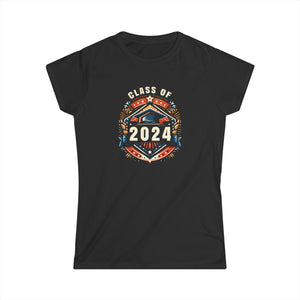 Class of 2024 Senior 2024 Graduation Vintage School Womens Shirt