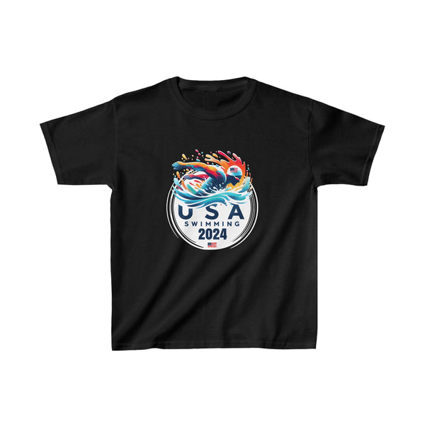 USA 2024 United States American Sport 2024 Swimming Shirts for Boys