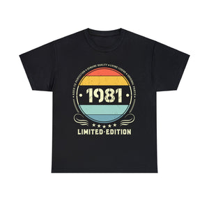 Vintage 1981 Limited Edition 1981 Birthday Shirts for Men Mens Tshirts for Men Big and Tall