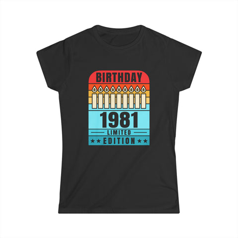 Vintage 1981 TShirt Women Limited Edition BDay 1981 Birthday Womens T Shirts