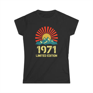 Vintage 1971 Limited Edition 1971 Birthday Shirts for Women Women Tops