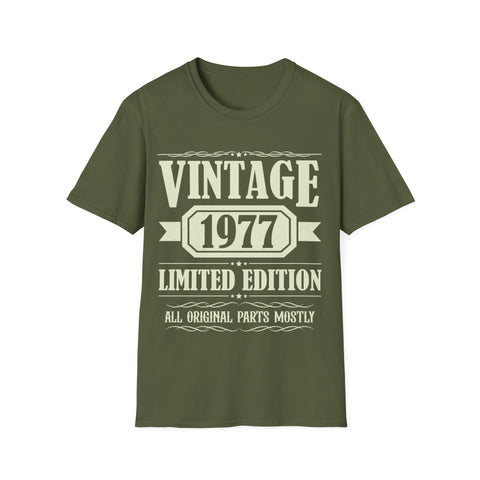 Vintage 1977 TShirt Men Limited Edition BDay 1977 Birthday Shirts for Men