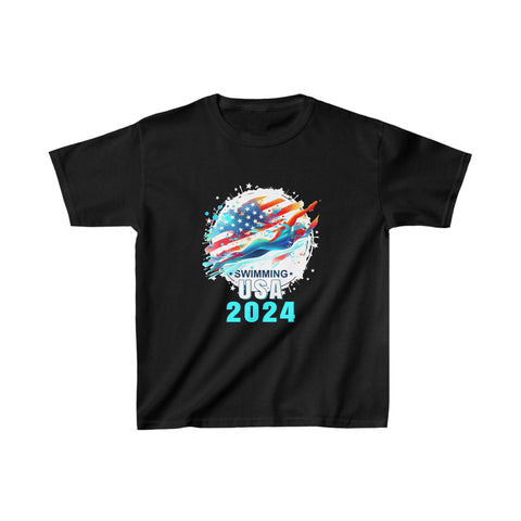 USA 2024 Summer Games Swimming America Swimming 2024 USA Boys Shirts