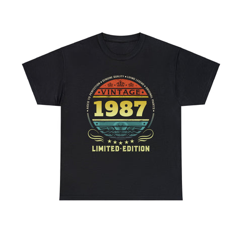 Vintage 1987 Limited Edition 1987 Birthday Shirts for Men Big and Tall Shirts for Men Plus Size