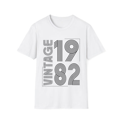 Vintage 1982 T Shirts for Men Retro Funny 1982 Birthday Mens T Shirt