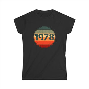 Vintage 1978 Birthday Shirts for Women Funny 1978 Birthday Women Tops